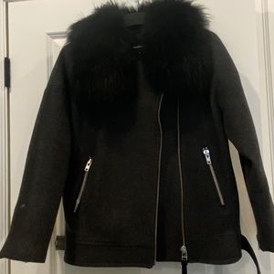 Mackage Wool Jacket with Fur - Medium